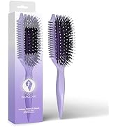Bounce Curl Volume EdgeLift Brush, 5-in-1 Tool for Volumized Waves, Curls & Coils - Purple
