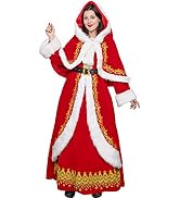 Halfjuly Mrs Claus Costume for Women 3PCS Adult Miss Santa Clause Dress Plus Size Outfit Suit Chr...