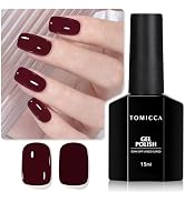 TOMICCA Red Gel Nail Polish, 1 Pcs Dark Red Gel Polish, Soak Off UV Cherry Red Nail Polish Gel, L...