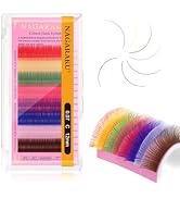 Colored Eyelash Extensions 8 Colors Rainbow 0.07mm C curl 12mm Purple Blue Pink Brown Individual ...