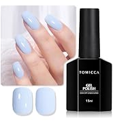 TOMICCA Baby Blue Gel Nail Polish, Pastel Blue Gel Polish, Macaron Blue Nail Polish Gel, Bright S...