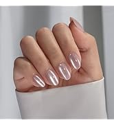 BTArtboxnails Cat Eye XCOATTIPS - Soft Gel Almond Nail Tips, Glitter Press On Nails Extra Short,A...