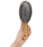 Boar Bristle Hair Brush - Porcupine Style - Mixed Bristle Natural Wooden Hairbrush for Thick Hair...