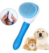Self Cleaning Slicker Brush, Cat and Dog Brush, Indoor Cat and Dog Grooming Shed Brush, Easy to R...