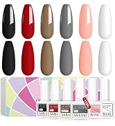 Saviland Gel Polish Set - 6 Colors 10ML Gel Nail Polish Red Black Gray Soak-off U V LED Nail Art ...