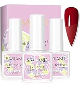 Saviland Gel Top Coat and Base-Coat Set for Gel Nail Polish - 3PCS 10ML No Wipe Matte Gel Top Coa...
