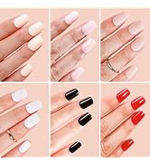 Makartt Press On Nails Kit, Press on Nails Short 6 Styles, 144pcs Glue On Nails for Women Coffin ...