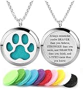 Aromatherapy Essential Oil Diffuser Necklace 316L Stainless Steel Locket Pendant with 24 Inch Chain