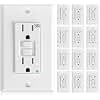 Amico 12 Pack GFCI Outlet 15 Amp with Thinner Design, Weather Resistant (WR), Self-Test GFI Receptacles with LED Indicator, Wall Plates and Screws Included, Indoor or Outdoor, ETL Listed, White