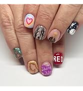 Singer Press on Nails Short Square SWEKKE Concert Fake Nails Reusable False Nails Singer Inspired...