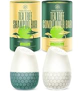 Tea Tree Shampoo and Conditioner Bar Set, Natural Sulfate Free Solid Bar for All Hair Types, With...