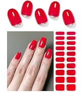 Semi Cured Gel Nail Strips, 20pcs Gel Nail Stickers UV, Semi Cured Gel Nail Wraps for Home Nails ...