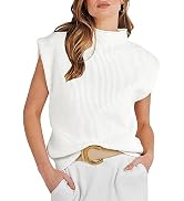 ANRABESS Women's Mock Neck Sleeveless Sweater Vest Casual Cap Sleeve Knit Pullover Tank Tops 2025...