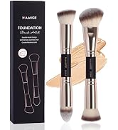 MAANGE Foundation Makeup Brushes, 2Pcs Premium Double-Ended Makeup Brush (Flat/Angled/Angled Roun...
