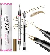 AKARY Light Brown Eyebrow Pen Set with Brush - Waterproof Eyebrow Pencil, Brow Pencil 2-in-1 Dual...