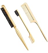 3 Pcs Slick Back Hair Brush Set Bristle Hair Brush Edge Control Brush Teasing Comb for Women Baby...