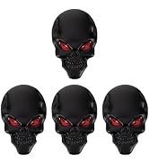 GLEAVI 4pcs Black Car Badge Skull Metal Stickers: Car Decal Car Personality Modification Motorcyc...