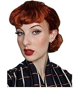ALLAURA Wigs Lucy Red Hair Wig 50s Housewife – Synthetic Natural Looking – Lucy Wig 1950s Wig