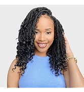 Fulcrum Goddess Box Braids Crochet Hair 10 Inch, 9 Packs Pre Looped Box Braids Crochet Hair For B...