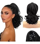 NAYOO Claw Clip Ponytail Extension Black 12
