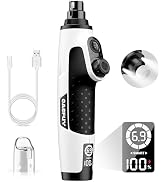 Casfuy Smart 6-Speed Dog Nail Grinder - 50% More Power Pet Nail Grinder with 2 LED Lights Quiet R...