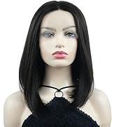 Wiginway Short Straight Bob Wigs, 13x3 Lace Front Middle Part Bob Wig for Women, Natural Black & ...
