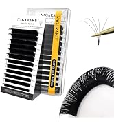 NAGARAKU Easy Fan Eyelash Extensions Volume Lash 0.07 D curl 8-15mm Mix Tray Rapid Blooming Faux ...