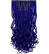 Dark Blue Hair Extensions,HSPJHTM Clip in Hair Extensions for Women 18