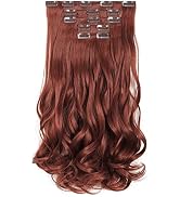 Hair for Extensions，Auburn Hair Extensions,HSPJHTM Clip on Hair Extensions for Women 18