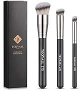 TEOYALL Kabuki Brush Set, 3 Size Angled Foundation Brush Under Eye Concealer Brush Contour Brush ...