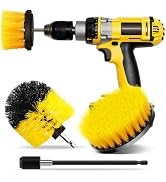 CasaCulina 4Pack Drill Brush Attachment Set, Scrub Brush for Drill, Power Scrubber Brushes with E...