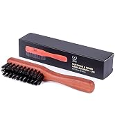 ZEUS Boar Bristle Beard & Mustache Handled Brush for Men, Soft Bristles, Travel Beard Care Brush ...