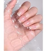 Semi Cured Gel Nail Strips, 20pcs Gel Nail Stickers UV, Semi Cured Gel Nail Wraps for Home Nails ...