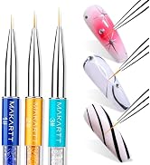 Makartt Nail Art Liner Brushes: 7/9/11mm Fine Nail Art Brushes for Gel Polish 3Pcs Thin Nail Art ...