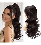 NAYOO Claw Clip Ponytail Extension Black Brown 18
