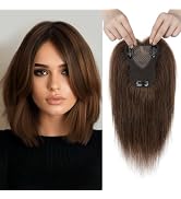 REECHO Hair Toppers for Women Real Human Hair, 10 inch Women Hair Toppers for Thinning Hair, 100 ...