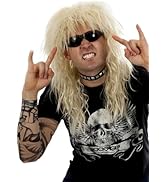 ALLAURA Neil Wig 80s Blonde Rocker Wig Rockstar Men Costume Wigs - Heavy Metal Big Hair Band Rock...