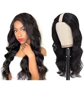 YAREESONG U Part Wig Human Hair 16 Inch Body Wave U Part Human Hair Wig for Black Women 150% Dens...