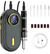 Portable Electric Nail Drill Machine, Rechargeable Acrylic Nail Drill Kit with 6 Nail Drill bits ...