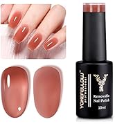 YOKE FELLOW Sheer Nude Gel Nail Polish, Nude Gel Polish Sheer Red Jelly Gel Nail Polish Soak Off ...