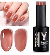 YOKE FELLOW Sheer Nude Gel Nail Polish, Nude Gel Polish Sheer Red Jelly Gel Nail Polish Soak Off ...