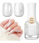 MIZHSE Nail Polish: 15Ml Mermaid Pearl Nail Polish Aurora Milky White Effect Nail Polish, Fingern...