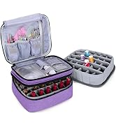 LUXJA Nail Polish Carrying Case - Holds 30 Bottles (15ml - 0.5 fl.oz), Double-layer Organizer for...