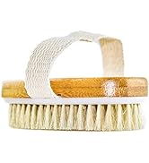 Hand Size Dry Brushing Body Brush - Face, Foot, Leg Exfoliator - Skin Tightening Cellulite Massag...