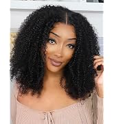 Domiso Max Part 10x7 M-Cap Afro Kinky Curly Glueless Wigs Human Hair Pre Plucked Pre Cut Wear and...