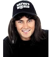 ALLAURA Wayne Wig with Wayne's Cap World Hat | Compatible with Wayne's World Wig and Hat | Mullet...