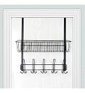 Over Door Bathroom Organizer, Door Storage Hanger Organizer,Towel Rack Door Hanger 15 Hooks,Bathr...