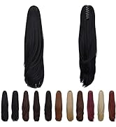 Black Ponytail Extension Straight,Clip Claw Ponytails 22