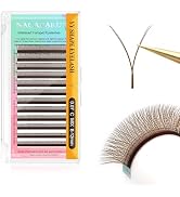 NAGARAKU yy Eyelash Extensions Brown Color y lash 0.07mm LU Curl Mix Tray 8-12mm Premade 4D Easy ...
