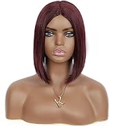 Brinbea 10” Short Bob Wigs Human Hair for Black Women 4” Middle Lace Parting 100% Remy Human Hair...